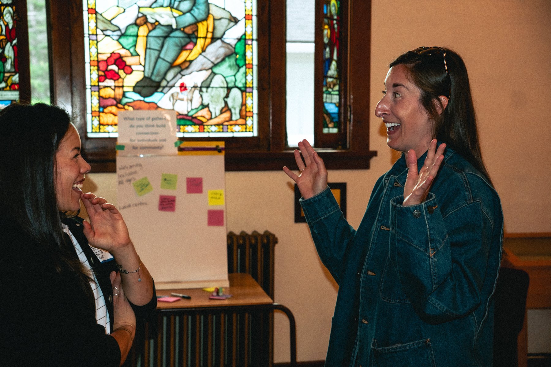 People sharing ideas at a community gathering